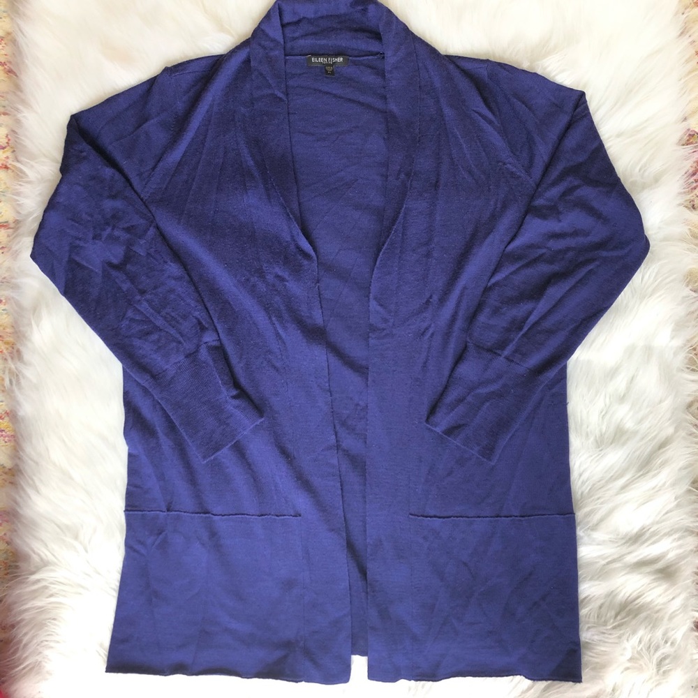 Eileen Fisher Open Front Cardigan Size PL